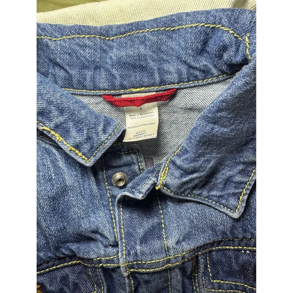 OshKosh Bgosh Kids Medium Wash Denim Trucker Jacket Size 6 Blue Cotton 463-374